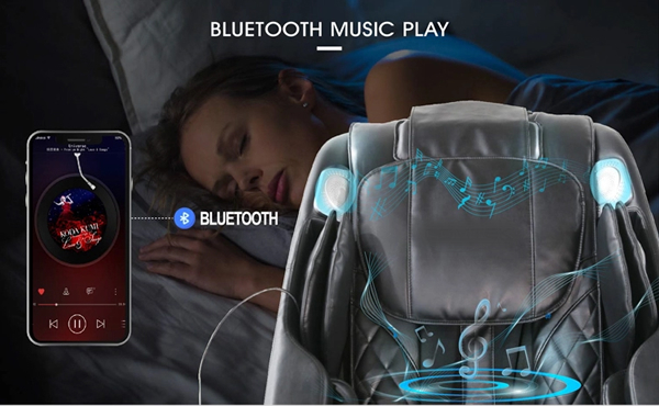 Масажен стол EVEREST 3D Zero Gravity с нагряване, музика чрез Bluetooth, масажна система SL от 130 см. - 5 bluetooth Масажен стол